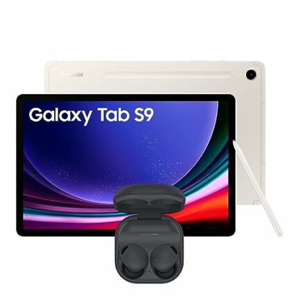 Samsung Galaxy Tab S9 5G Android Tablet, 256GBStorage, Beige, 3 Year Extended Warranty with Samsung Galaxy Buds2 Pro Wireless Earphones, Grahpite