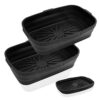 Vicloon Silicone Air Fryer Liners, 2PCS 7.87x 5.31" Square Reusable Silicone Air Fryer Mat, Non-Stick Air Fryer Mats, Easy Clean Air Fryer Access