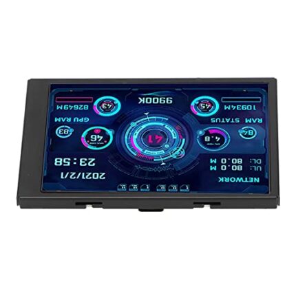 Portable Monitor, 3.5in Show CPU GPU RAM Usage Horizontal Vertical Screen Switching 360 ​​Degrees Rotate IPS Screen Stepless Brightness Adjustmen