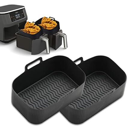 Silicone Air Fryer Liners for Ninja Air Fryer Dual, Ninja Air Fryer Accessories, Reusable Air Fryer Silicone Liner, Airfryer Liners Airfryer Acce
