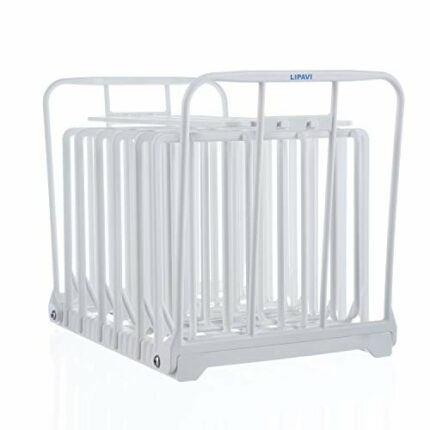 LIPAVI N15X Sous Vide Rack with Anti Float - Adjustable, Collapsible, Ensures even warming with Sous Vide Cooking - White Polycarbonate with 316L