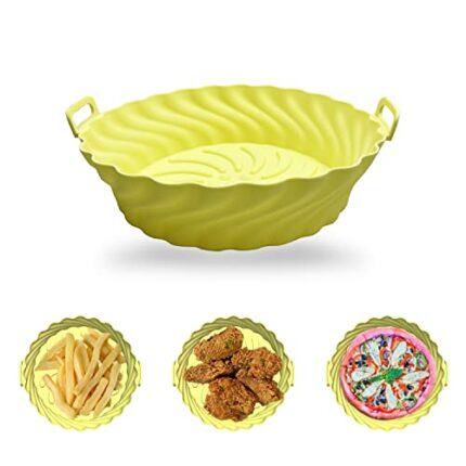 8.5 inch Air Fryer Silicone Liner, Air Fryer Silicone Pot, Air Fryer Liners Reusable, Air Fryer Basket Easy to Clean Non-Stick Heat Resistant 450
