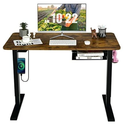 EYHLKM 48" Electric Standing Desk Height Adjustable W/Control Panel & USB Portl Home Office (Color : B)