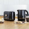 Tower T20028B 2-Slice Toaster with Adjustable Browning Control, Toasting Time, Self Centring Function, Cancel, Defrost and Reheating Settings, Cr