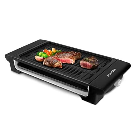 FIMEI Electric Grill, Electric Smokeless Barbecue Grill with 6 Gear Temperature Adjustment 1400W, Non-Stick, Easy Clean, Suitable for outdoor and