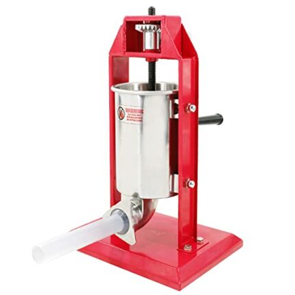 Hakka 7LB/3L Sausage Stuffer Machine Stainless Steel Sausage Maker Vertical Sausage Filler with 4 Filling Funnels