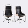 ZXFYHD Desk Chair,Office Chair Solid Wood And Leather High Back Household Desk Lifting Swivel Chair Business Reception Conference Chair