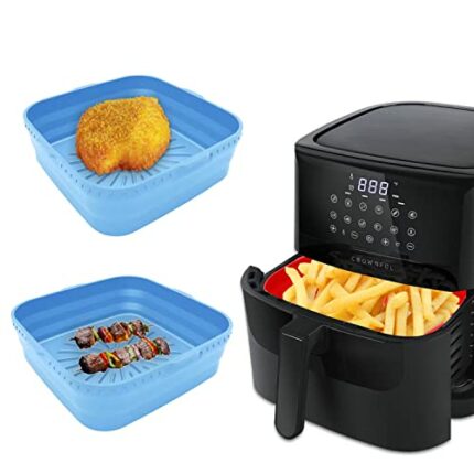 20.5 Silicone Air Fryer Liner Reusable Air Fryer Silicone Pot Air Fryer Silicone Baking Replacement Silicone Air Fryer Liners for Air Fryer Silic