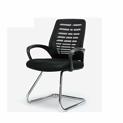 XJWWW-URG Chair Home Office Chair, Bow Mesh Desk Chair, Lumbar Support Steel Frame Learning Chair, Bearing Weight 120kg, Black Desk Chairs URG