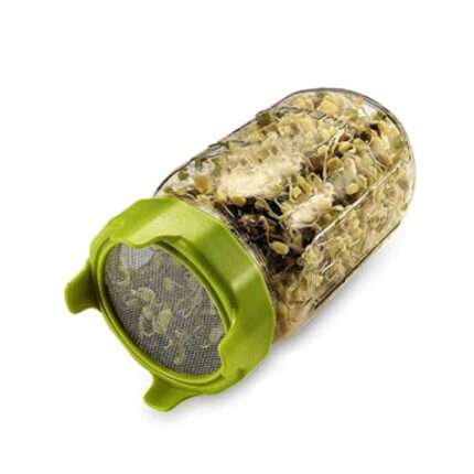2pcs Sprouting Lid Garden Tools Lid Sprouting Net Cover for Cultivated Bean Sprouts Broccoli Lentils (Green) Pots Planters Grow Bags