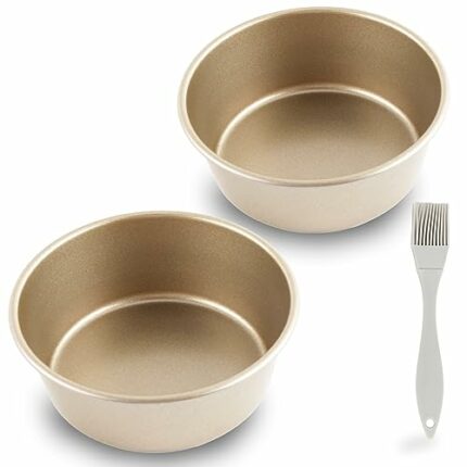VinBee 2PCS Air Fryer Egg Moulds 4 Inch Non-Stick Round Cake Moulds for Baking Ramekins for Air Fryer