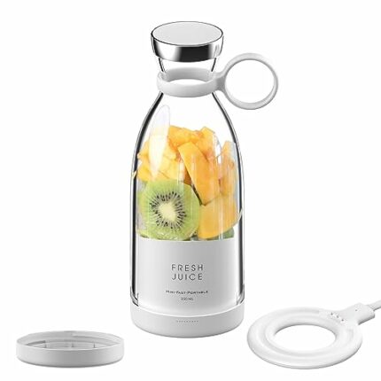 OTPEIR Blender Smoothie Maker, Portable Blender for Milkshakes and Smoothies 50W USB Rechargeable Mini Blender Juicer with Travel lid for Kitchen