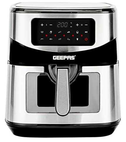 Geepas Vortex 9.2L Digital Air Fryer – Family-Sized 9-in-1 Convection Air Fryer with LED Touchscreen, 60 Minutes Timer & Non-Stick Basket – Oil F