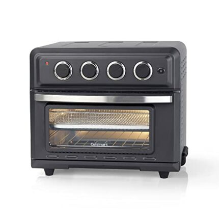 Cuisinart Air Fryer Mini Oven, 7 Functions, Air Fry, Roast, Bake, Grill, Toasties, Toast & Keep Warm, Slate Grey, TOA60U