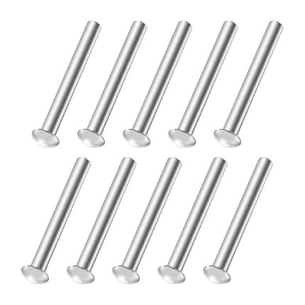 10 PCS 50 x 6 mm Rivets, Round Solid Head Aluminum Rivets, Countersunk Fasteners for Shovel Spade Fork Rake Hoe Handle Repair Garden Lawnmower In