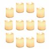Yeahmart Pack of 12 Realistic and Bright Led Candle Lights, Battery Operated LED Tealights, Flameless Tea Lights with Warm White Bulb Light for W