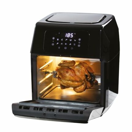 Daewoo Digital Air Fryer Oven, All Accessories Included, Rotisserie Stick And Basket With 3 Trays For Cooking, Bake, Roast And More With Airflow