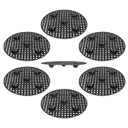 Stormshopping 6 Pcs Plant Level Pot Elevator, Heavy Duty 30 cm / 12 Inch Plant Stand, Black Round Plant Flower Pot Holder Plastic Plant Risers fo
