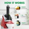 Yonanas 988RD Deluxe Frozen Dessert Maker Premium Chrome Design Dairy Fruit Soft Serve is Vegan Alternative to Ice Cream BPA Free Dishwasher Safe