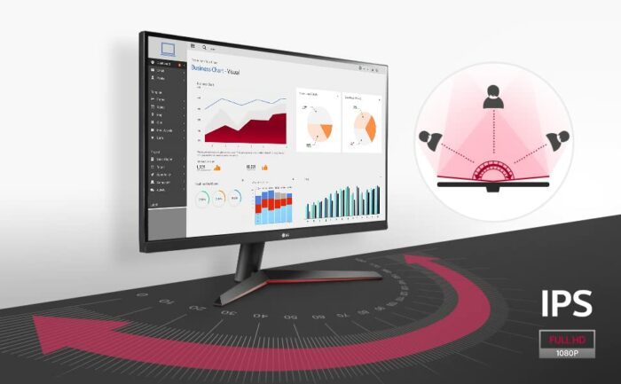 LG Electronics  Gaming and Desktop Monitor 27MP60GP-B - 27 inch, Full HD IPS Display, 1920 x1080 px, 1ms MBR, Anti-glare, AMD FreeSync, On Screen