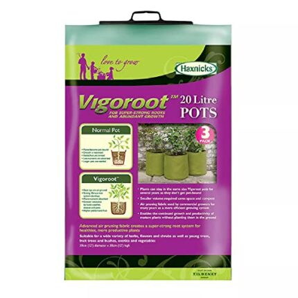 Haxnicks Large Vigoroot Plant Pots | Special Garden Fabric Needs Less Compost | Better Roots | Stronger Plants | Up To 30% Higher Yield | Capacit