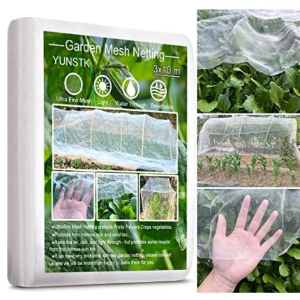 Garden Netting for Veg Patch Fine Mesh, 3x10m Insect Protection Net, Garden Vegetable Plant Protect Netting, Anti Bird Butterfly Netting, Tunnel