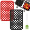 2PCS Silicone Air Fryer Liners for Ninjas Dual Air Fryer, Double Silicone Pot for Ninja Dual Air Fryer Reusable Silicone Air Fryer Liner Air Frye