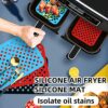 Vibbang 4Pcs Foldable Silicone Air Fryer Liners Double Basket, Collapsible Silicone Pot for Ninja Dual Air Fryer with Reusable Silicone Baking Ma