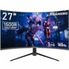 XGaming 27 Inch Ultra-Wide Curved Gaming Monitor QHD 165Hz 2560x1440 R1500 Curved Screen, with RGB Light, Wide HDR PC Monitor,FreeSync G-Sync Com