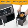 2PCS Silicone Pot for Ninjas Dual Air Fryer, Silicone Air Fryer Liners Double Air Fryer Silicone Air Fryer Basket, Air Fryer Rack Accessories for