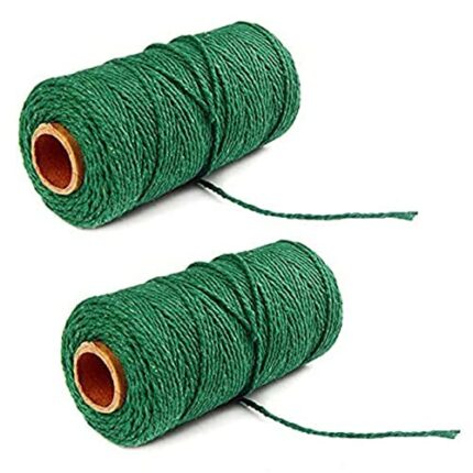 Pack of 2 Gardening Twine, 100 M x 2 MM Twine String Garden String Color Packaging Rope Gift Rope Craft String for DIY Handicraft Decoration Bind