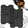 Vicloon Silicone Air Fryer Liners, 2PCS 7.87x 5.31" Square Reusable Silicone Air Fryer Mat, Non-Stick Air Fryer Mats, Easy Clean Air Fryer Access
