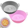 ZHONYEE 2 Pack Round Air Fryer Silicone Liners, Reusable Heat-Resistant and Food Safe Air Fryer Accessories, Easy Cleaning, Top 7.8 Inch Bottom 6