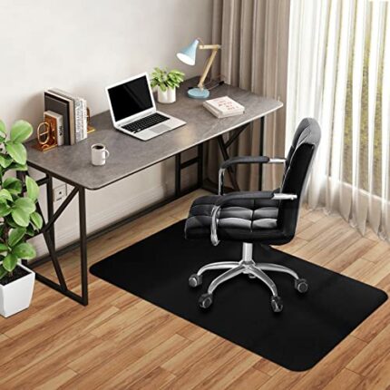 Chair Mat for Hard Floors, 30" X 48" Black Chair Mat, Computer Gaming Rolling Desk Chair Mat for Tile Floor, Small Floor Protection Mats for Home