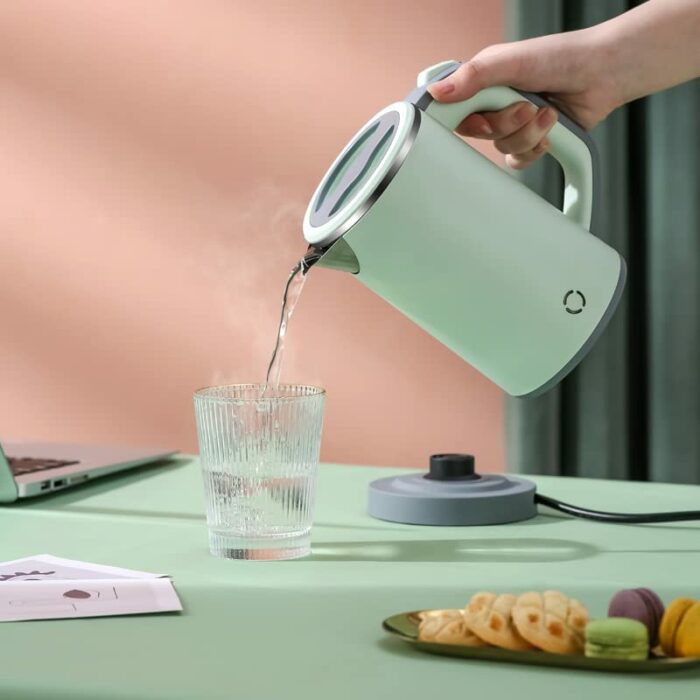 HotTopStar Electric Kettles 600W, 800ml Stainless Steel Kettle, Portable Mini Electric Kettle, Compact Travel Electric Kettles, Auto Shut-Off & B