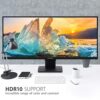 ViewSonic VA3456-MHDJ 34-inch WQHD Ergonomic Monitor with SuperClear IPS, HDR400 Ready, Adaptive Sync, Dual Integrated Speakers, 2x HDMI, Display