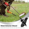 YHomU Heavy-Duty Metal Detector Shovel, Double Serrated Metal detecting shovel with Sheath, Camping digging tool, Sturdy Digger Trowel for Treasu