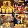 Ymenow Rechargeable Tea Lights Candles with Remote Control Timer, 6pcs Electric Battery Operated Tealight Candles Flickering with USB Charging Ca