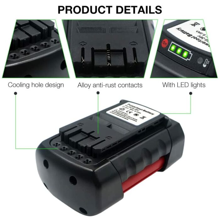 6000mAh fit for Bos 36V tool battery, Li-ion battery 2607336003 2607336004 2607336107 BAT810 BAT836 BAT840D,18650rechargeable battery