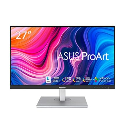ASUS ProArt Display 27" Monitor - WQHD (2560 x 1440), IPS, 100% sRGB, 100% Rec. 709, ΔE < 2, Calman Verified, USB Hub, USB-C, Daisy-chaining, HDM