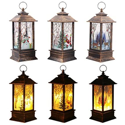 TOOZ Christmas Decorations, 3PCS Christmas Decorations Lights Vintage Xmas Candle with LED Tea Light Santa Claus Elk Snowman Pattern Lights Firel