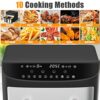 TUOKE Double Air Fryer, 9L With 2 x 4.5L Independent Baskets, Dual Zone Air Fryer, Family Size Healthy Oil-free Air Fryer Oven, with Cookbook & 1