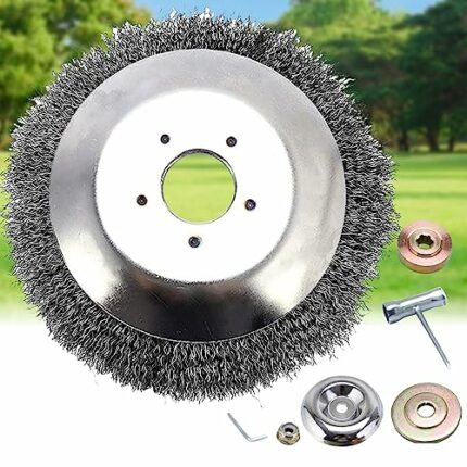 Wire Grass Trimmer Cutter Head, 6 inch Fine Wire Brush Steel Brush Weed Brush, Brush Cutter Adapter Kit for Overgrown Area, Grass in corner, Moss