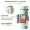 12V Car Kettle, Small Electric Travel Kettles 80W, Portable 350ml Electric Tea Coffee Kettle, 304 Stainless Steel Liner, Heating temperature up t