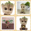 SLOCME Baby Groot Flower Pot - Guardians of The Galaxy Groot for Pen Holder、Desk Ornament、Plants Pot with Drainage Hole