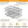 Waflyer Air Fryer Rack for Ninja Dual Air Fryer, Food Grade 304 Stainless Steel Multi-Layer Dehydrator Rack Air Fryer Accessories + 2 Silicone Mi