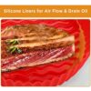 2Pcs Air Fryer Liners Reusable Non-Stick Silicone Air Fryer Pot 7.5 inch Heat Resistant Round Silicone Baking Pan Air Fryer Basket Cake Mould Bow
