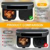 Vicloon Silicone Air Fryer Liners, 2PCS 7.87x 5.31" Square Reusable Silicone Air Fryer Mat, Non-Stick Air Fryer Mats, Easy Clean Air Fryer Access