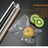 Vacuum Food Sealer Rolls, for Sous Vide Bags,Commercial Grade Plastic, Vac Storage & Seal, Airtight Saver, Store Meal, Microwave & Freezer Safe (