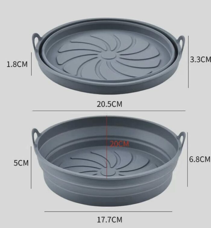 Foldable. 2Pc air fryer silicone liner, air Fryer Liners Reusable 。7.8" /20cm，Compatible with Ninja, Tower, COSORI